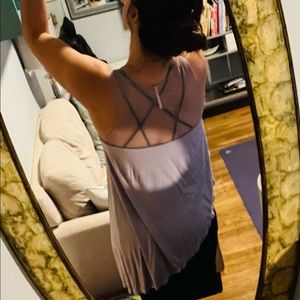 Free People, lilac sheer top tank.  Used like new.  Asymmetrical boho